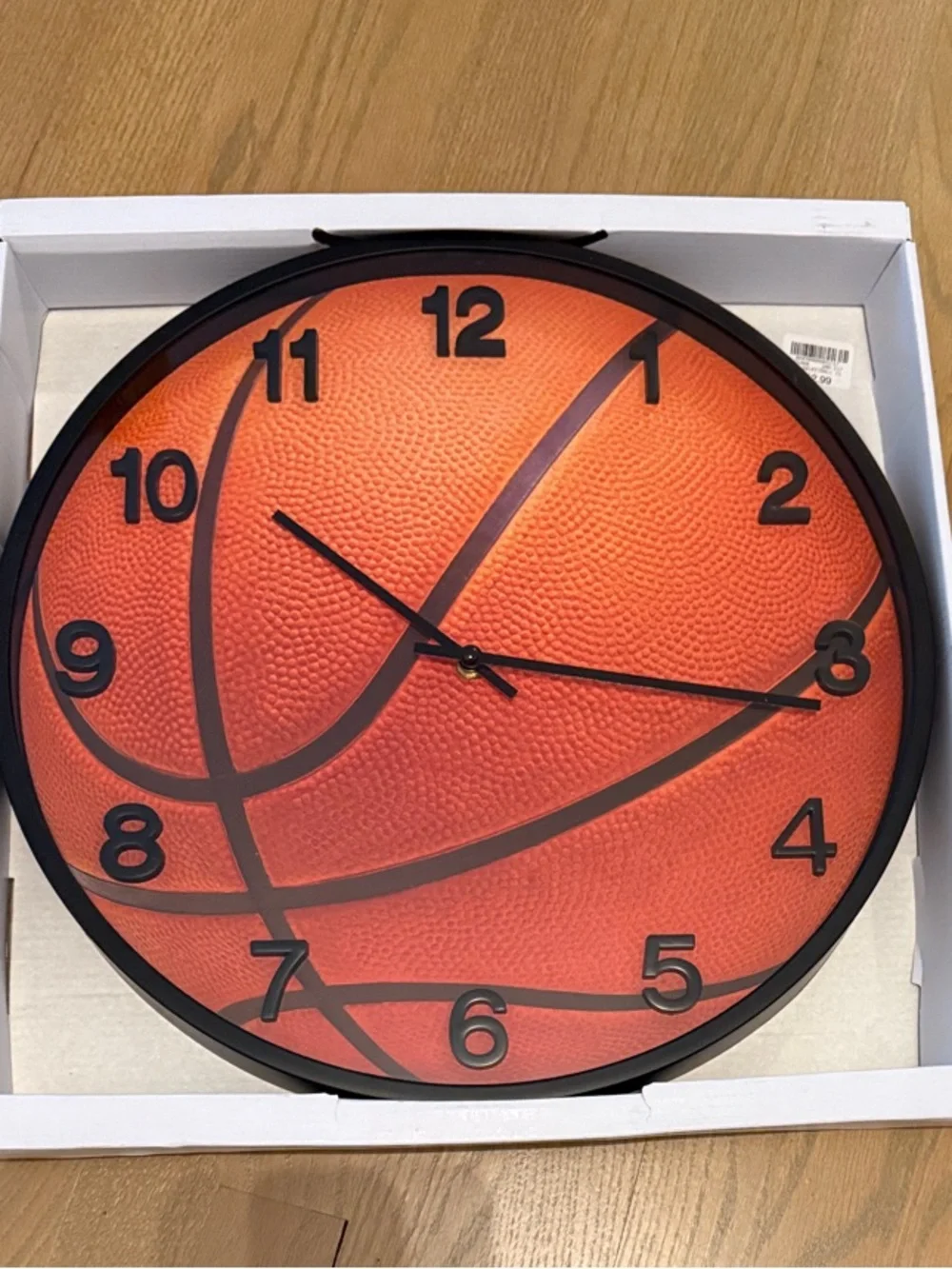 Orange Basketball-Themed Wall Clock - Brand nwt